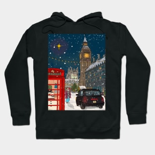 London Christmas Night Cityscape Art Hoodie